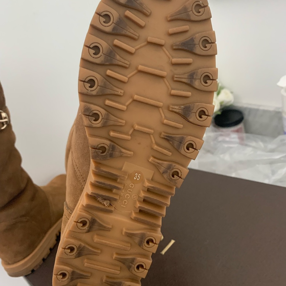 Brown Suede GG monogram Boots - Picture 15 of 15